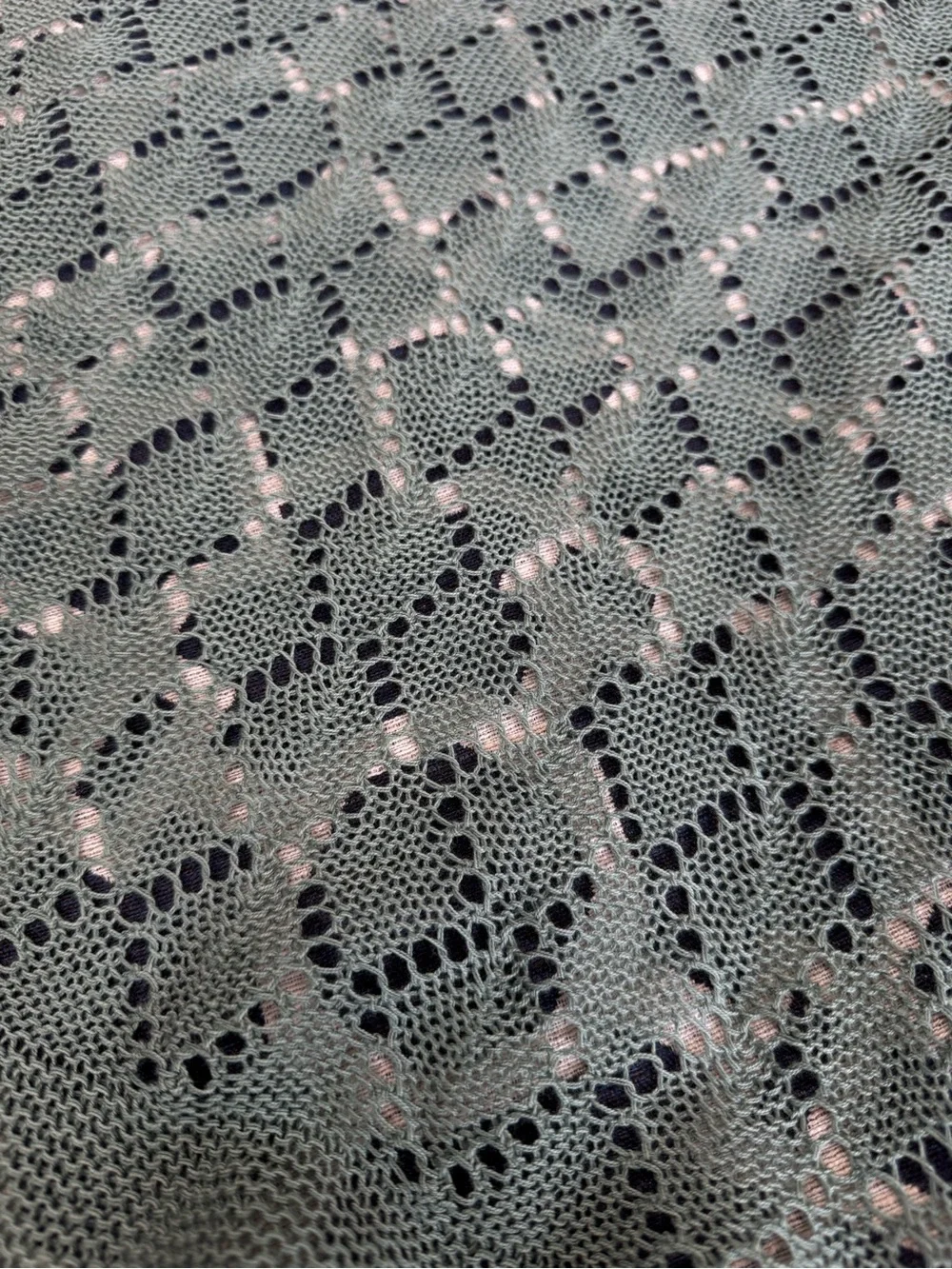 Vintage Laura Ashley Lace Knit Cotton Scarf Shawl Cottagecore
